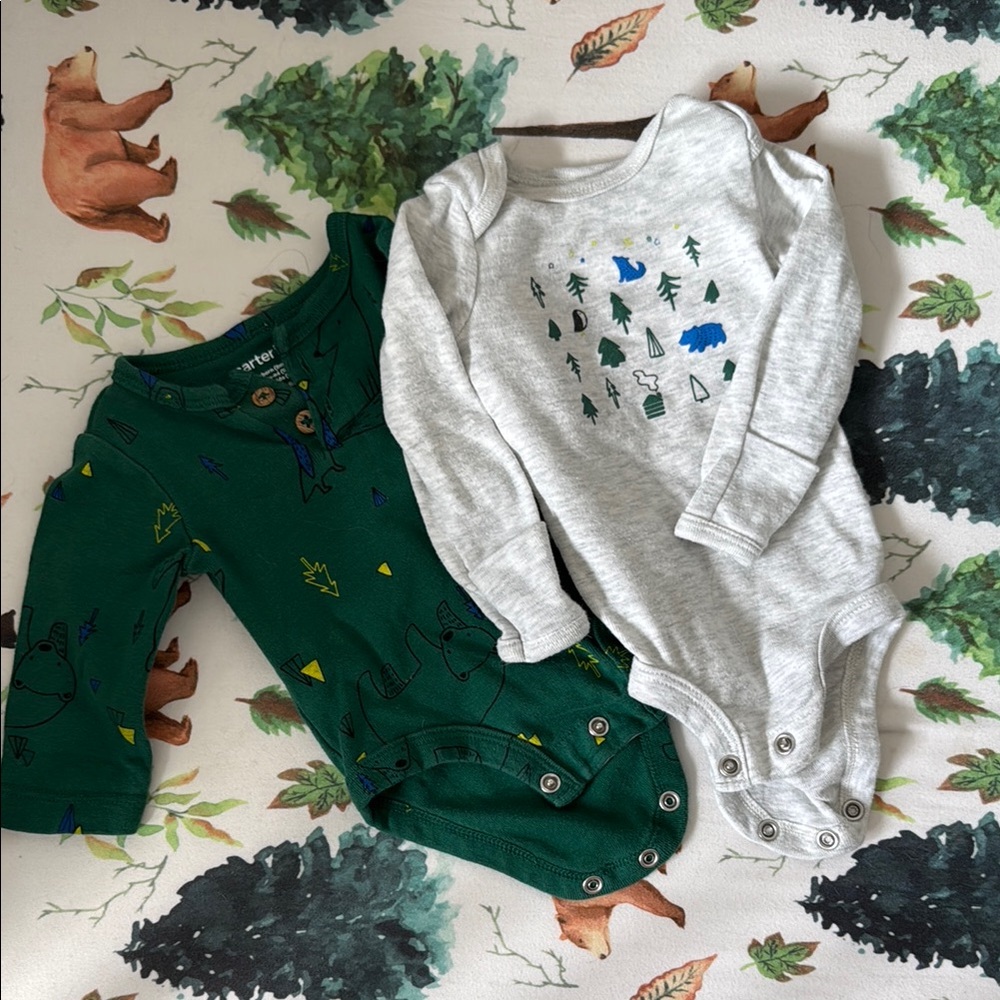Green and Gray Kids One Pieces